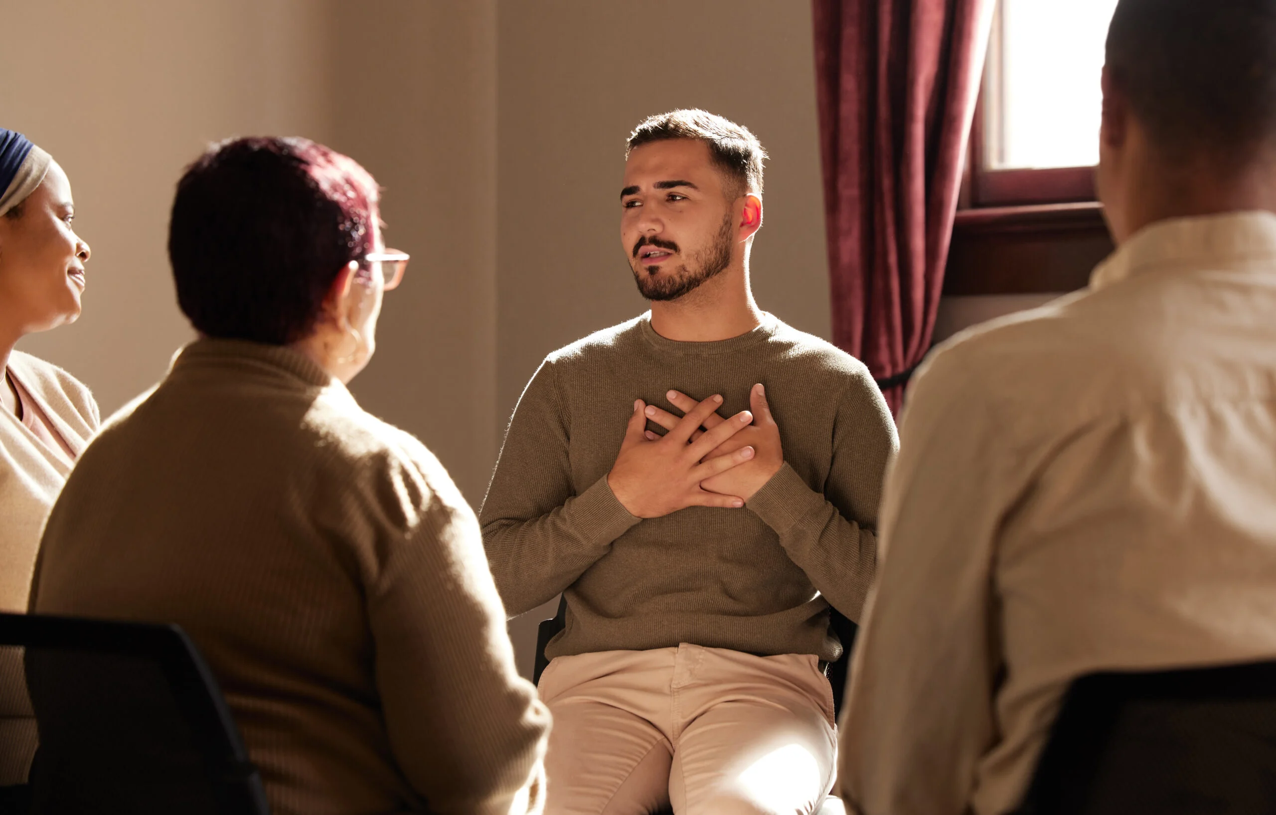 group therapy at a California mental health facility